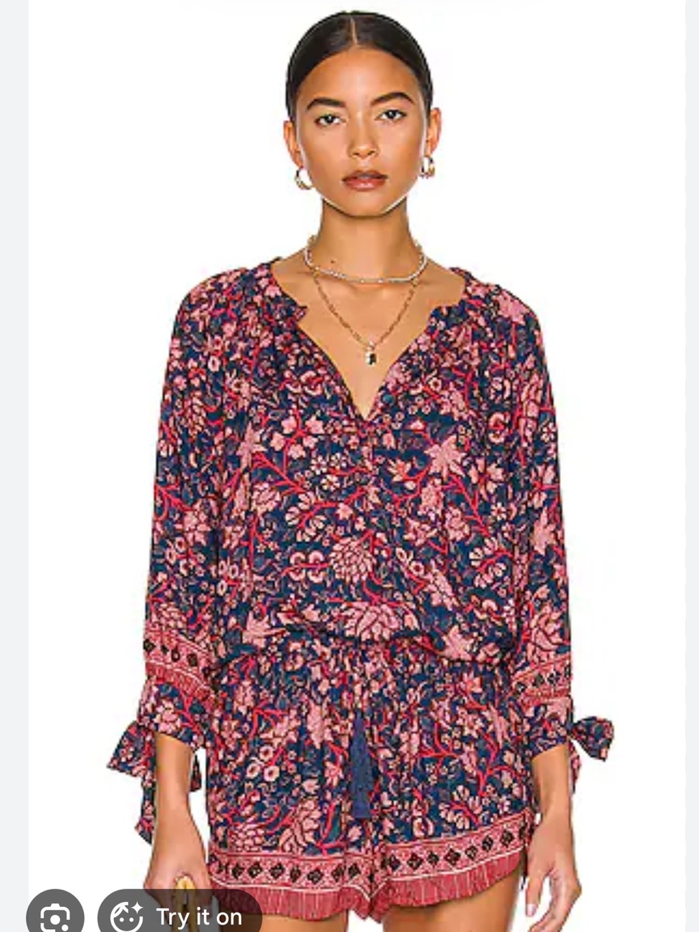 *Natalie Martin 2 Piece Blouse & Shorts Set in 
   Dahlia Indigo Size M EUC*